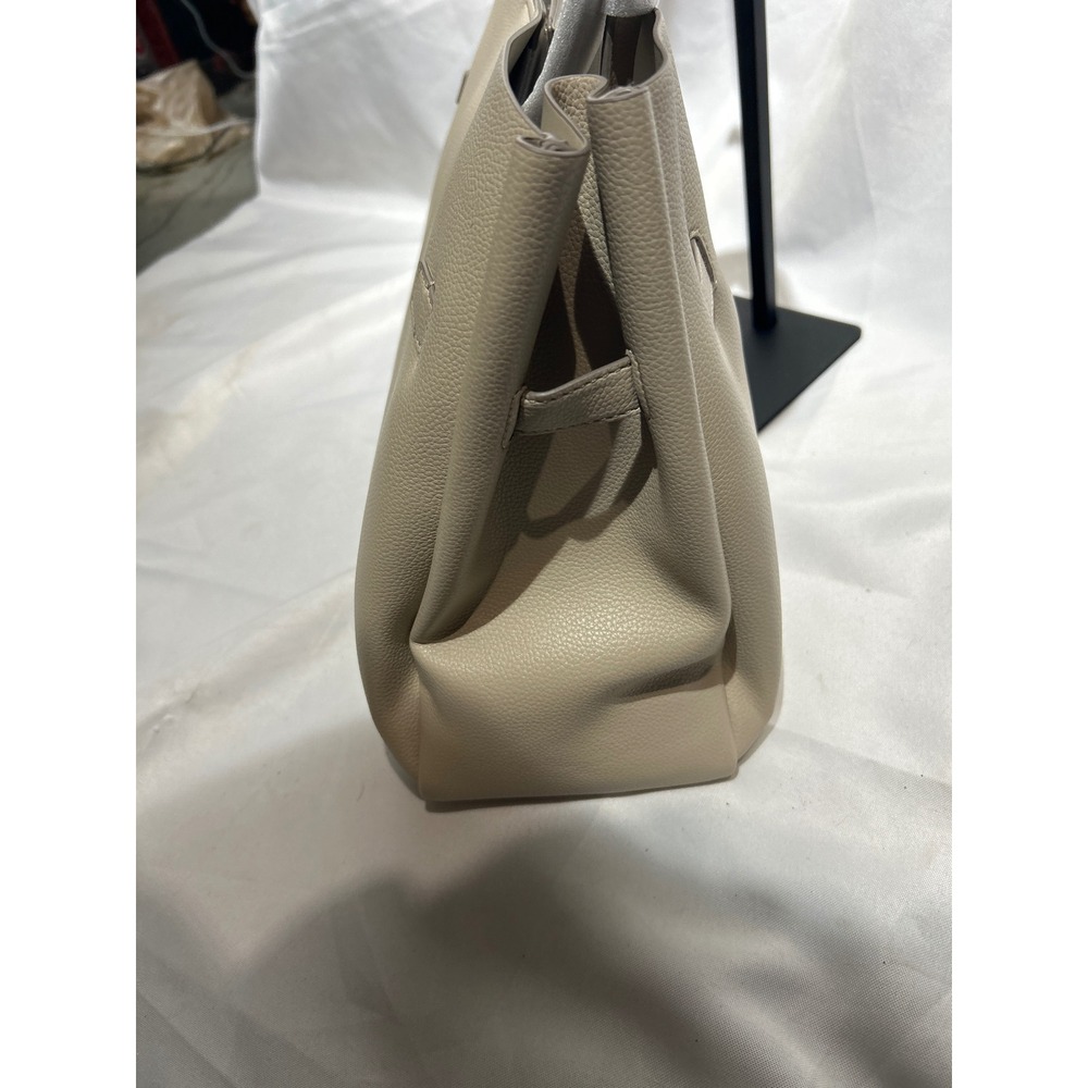 DKNY Beige‎ Pebbled Leather Tote Bag Silver Hardware NWT - Picture 7 of 8